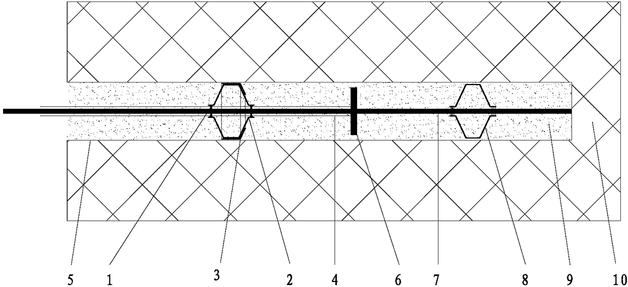 Centering support for pressure bearing anchoring segment of pulling-pressing composite type anchor rod