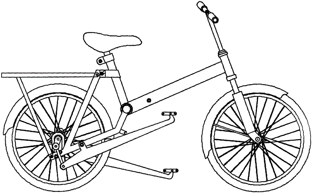 Lever-type folding bicycle