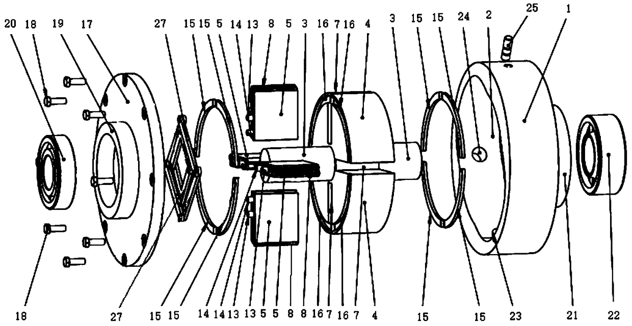 Flow guiding type rotor internal combustion engine between rotor and stator