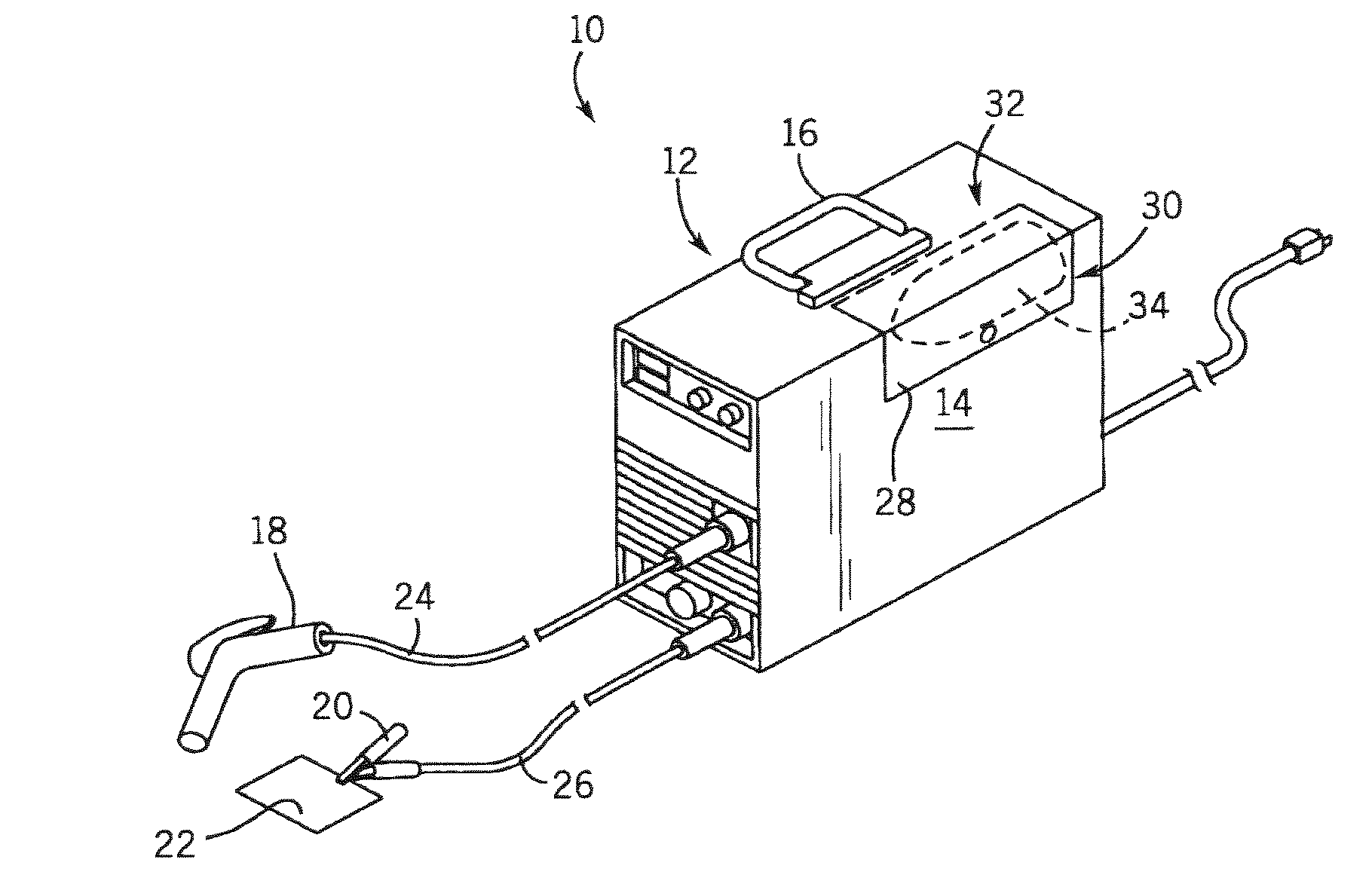 Welder with integrated gas bottle