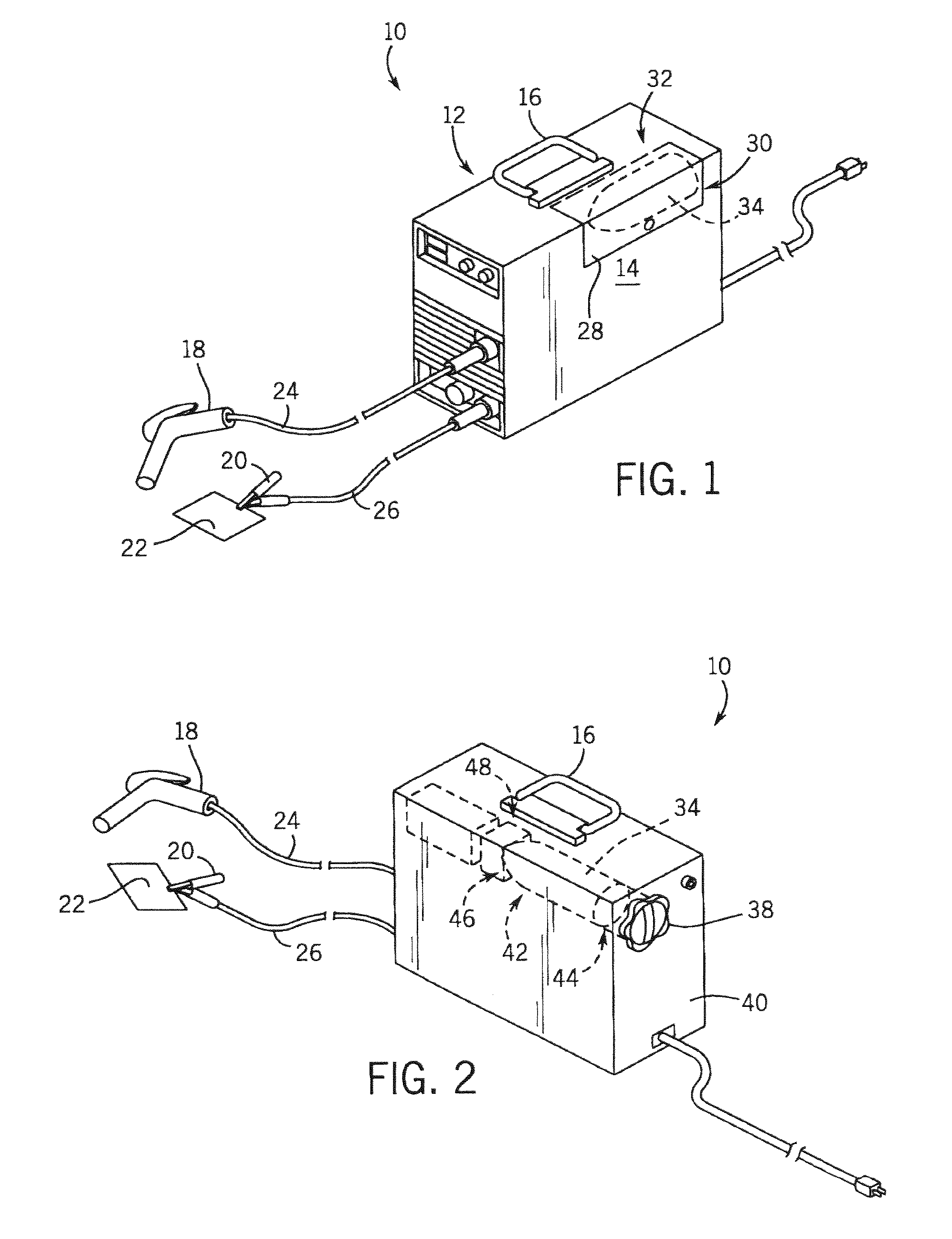 Welder with integrated gas bottle