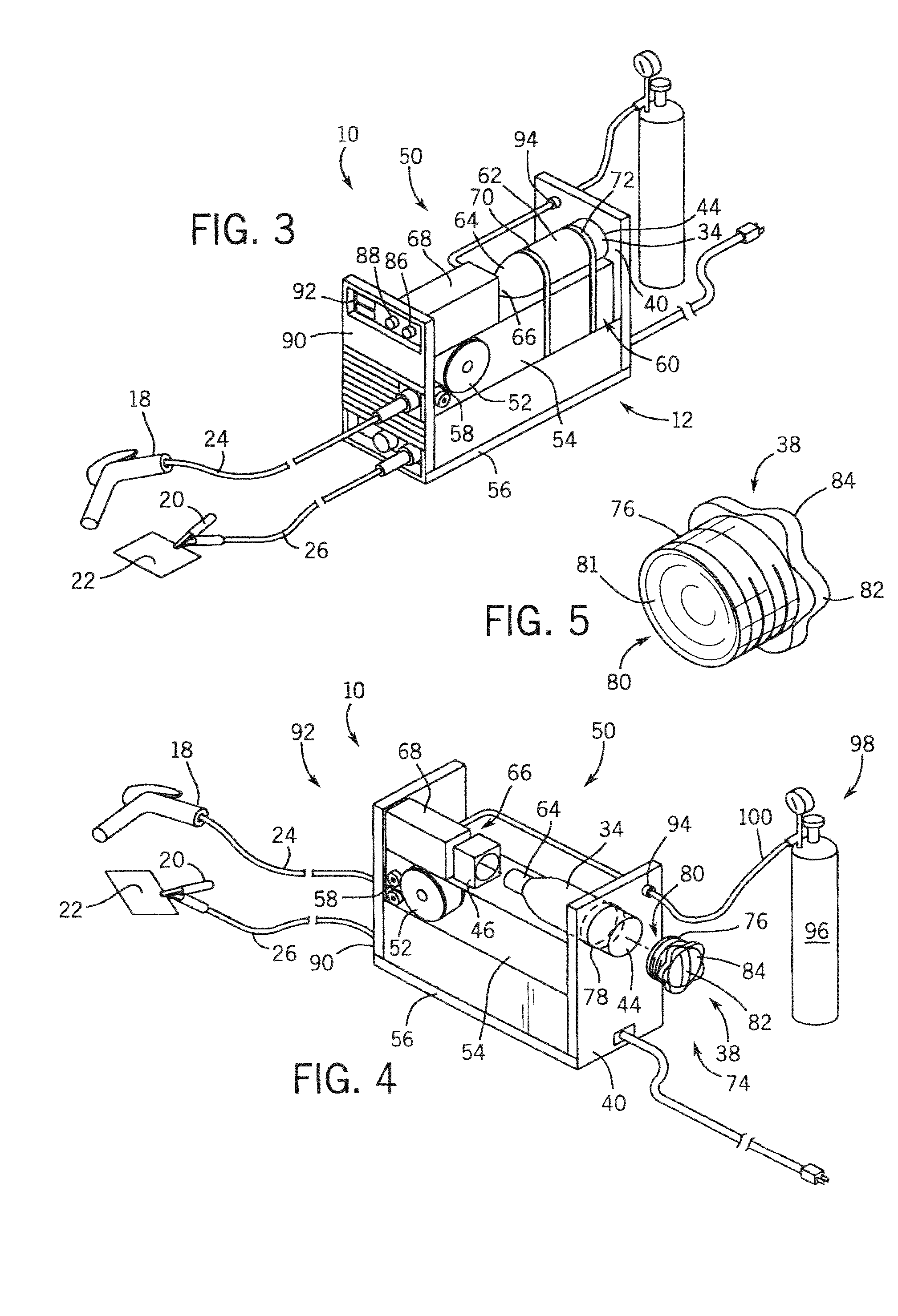 Welder with integrated gas bottle