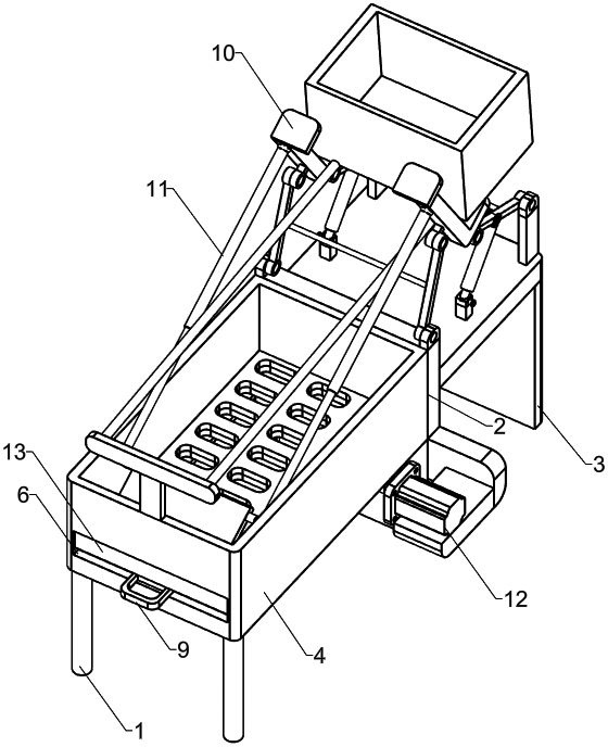 Split charging equipment for fry screening