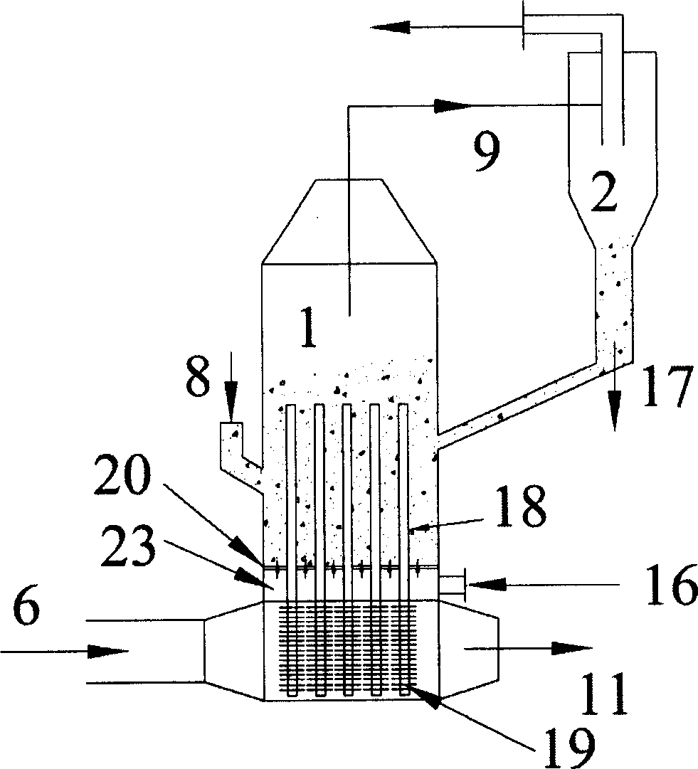 Biomass fluid bed gasification furnace using heat pipe supplying heat