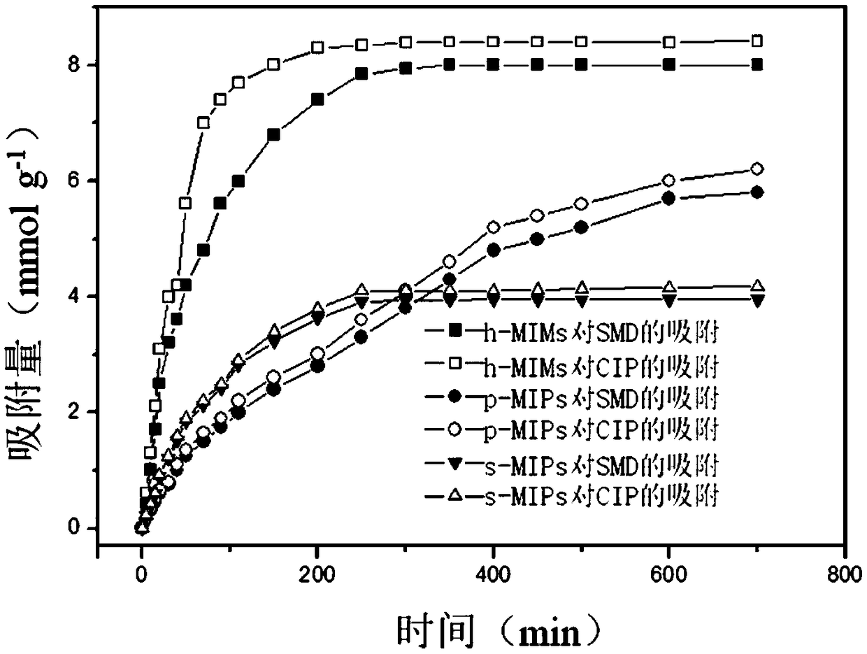 Preparation method and application of hollow composition template molecularly imprinted polymer micro-shell