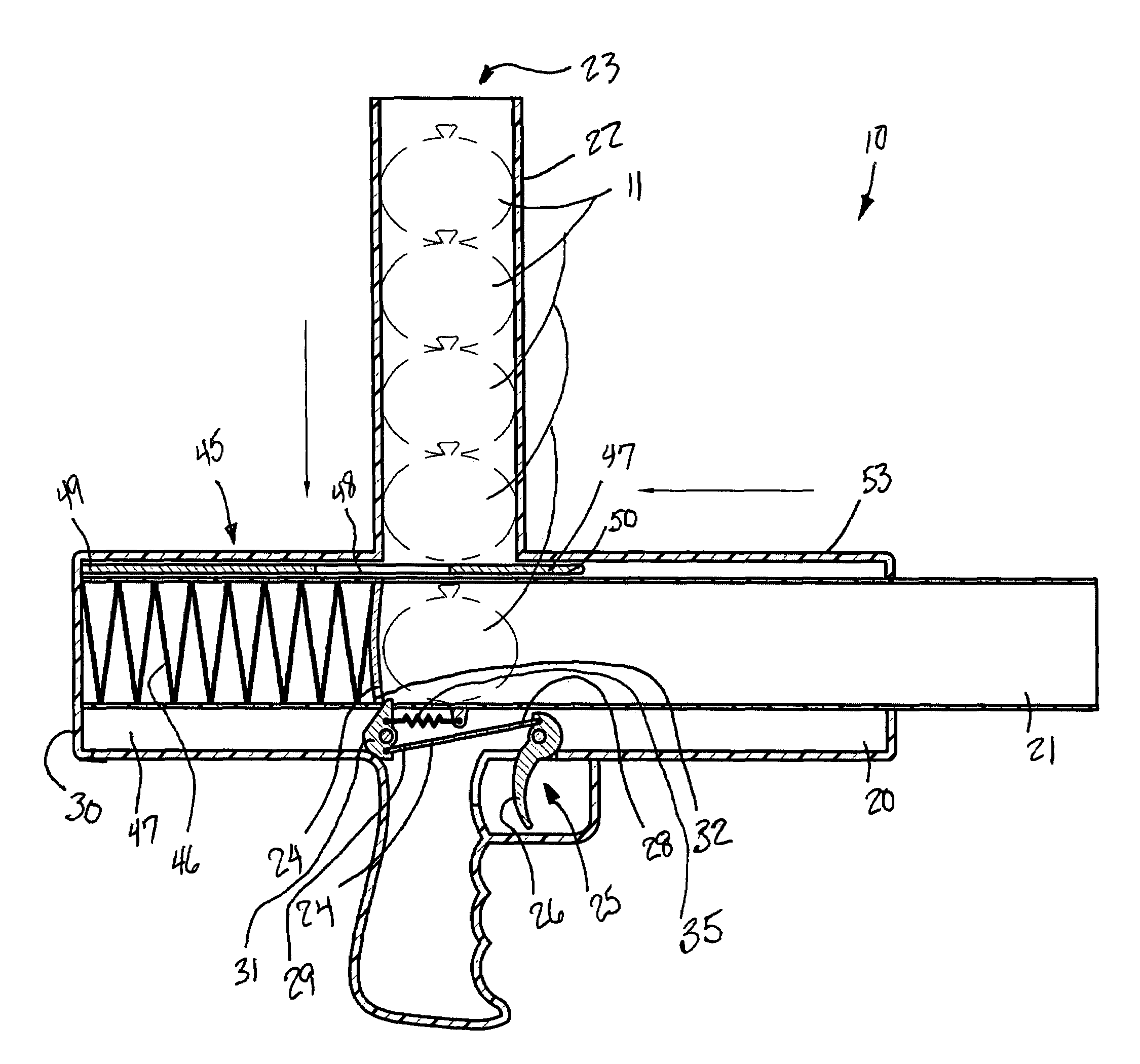 Handheld balloon launching apparatus