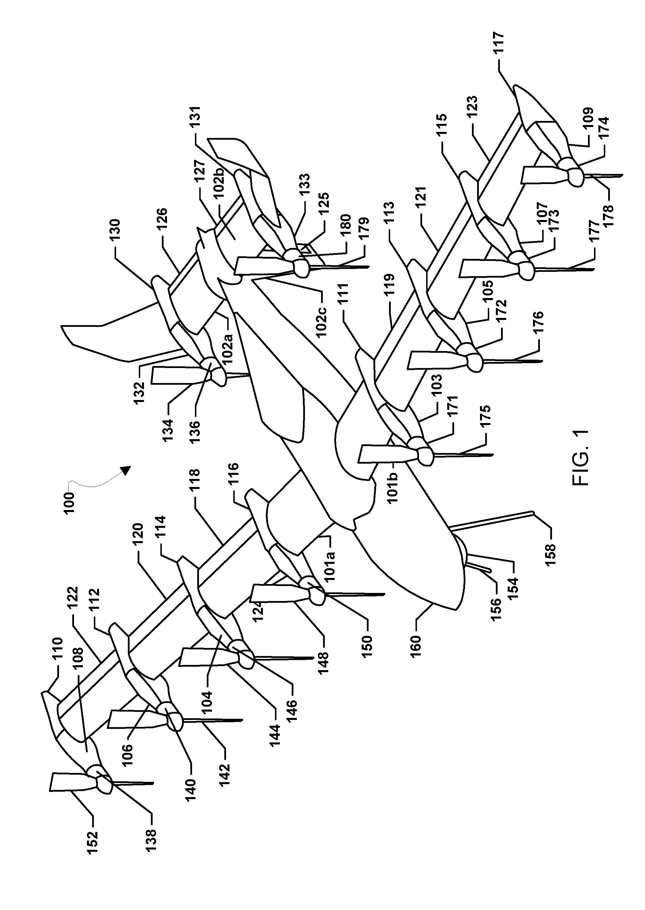 Tri-Rotor Aircraft Capable of Vertical Takeoff and Landing and Transitioning to Forward Flight