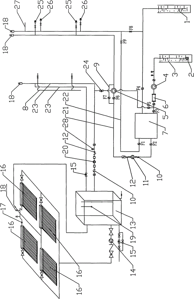 Low-temperature floor radiation heating and refrigerating system device