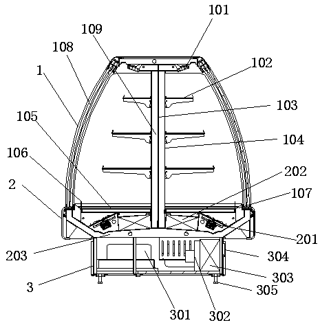 Display cabinet for storing, displaying and selling salmons