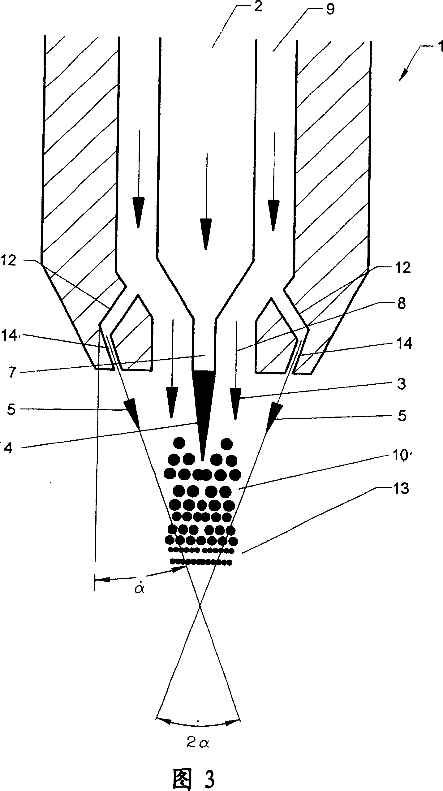 Method for combusting a liquid fuel with staged atomisation