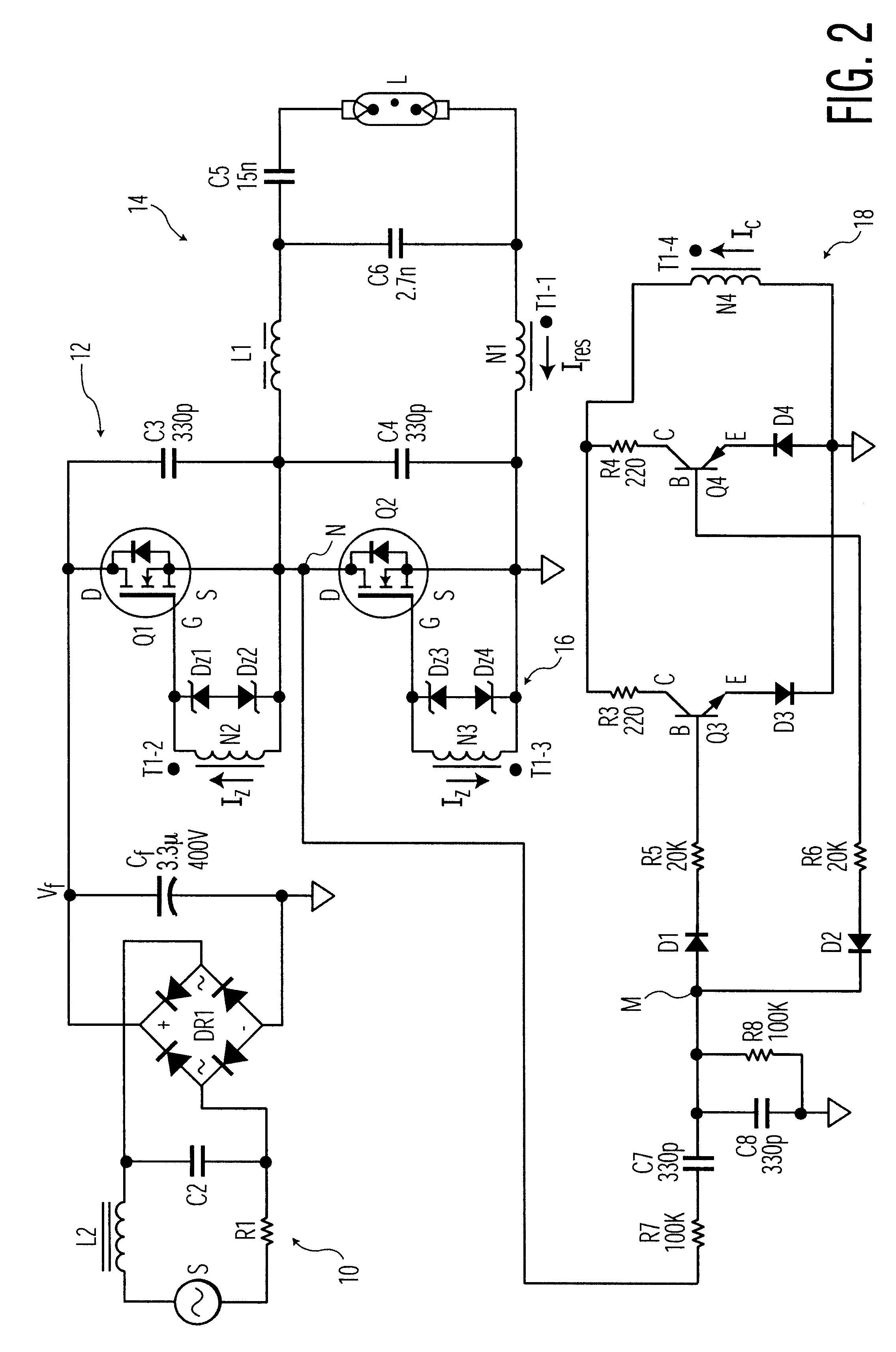 Electronic ballast with feed-forward control