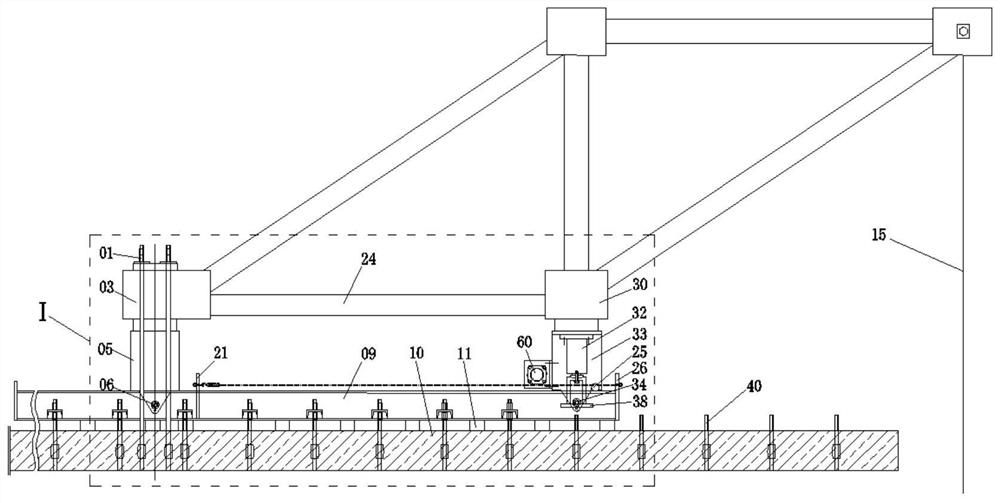 A kind of hanging basket system truss and track automatic walking device