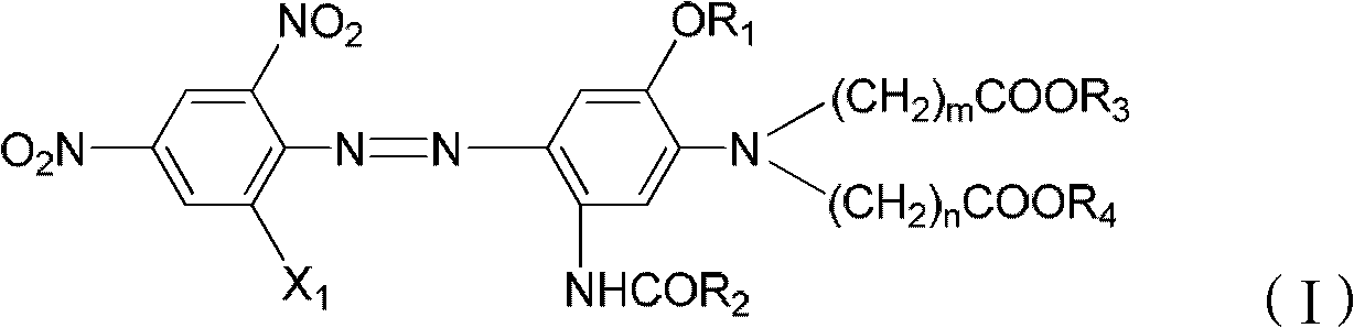 Disperse black and blue dye composition