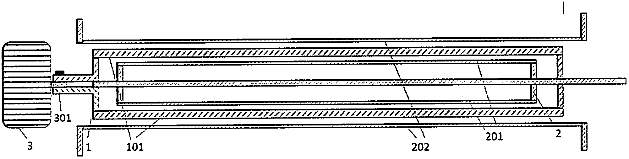 Wind wheel electrode discharging device