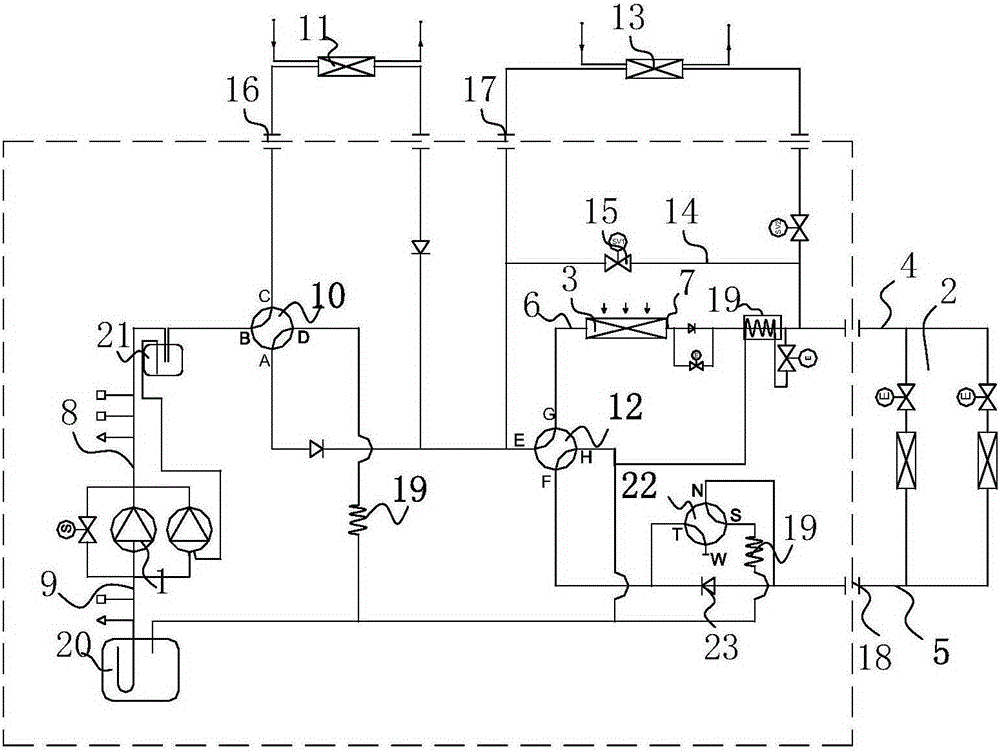 Multi-connected heat recovery air conditioning system and its operation method