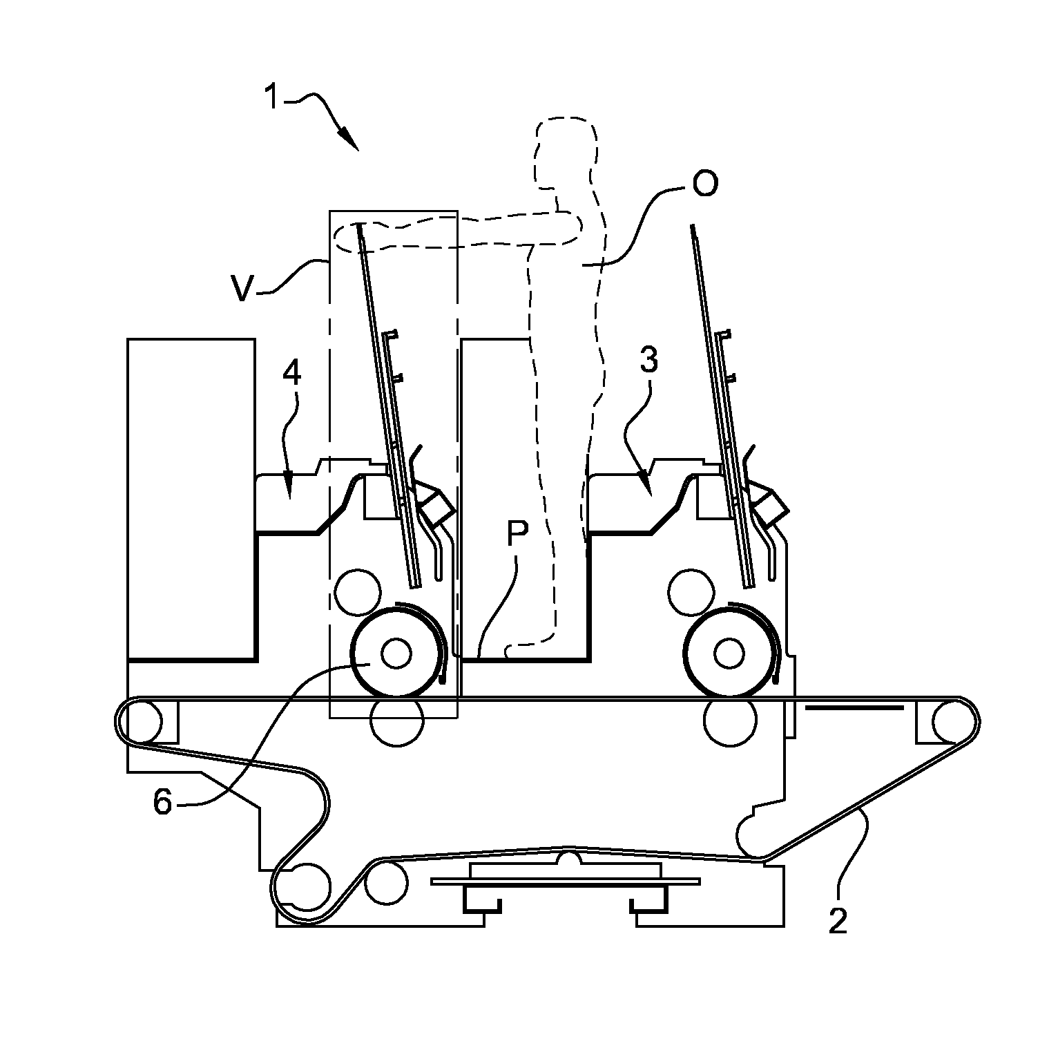 Printing unit for printing plate elements from printing plates and converting machine comprising such a printing unit