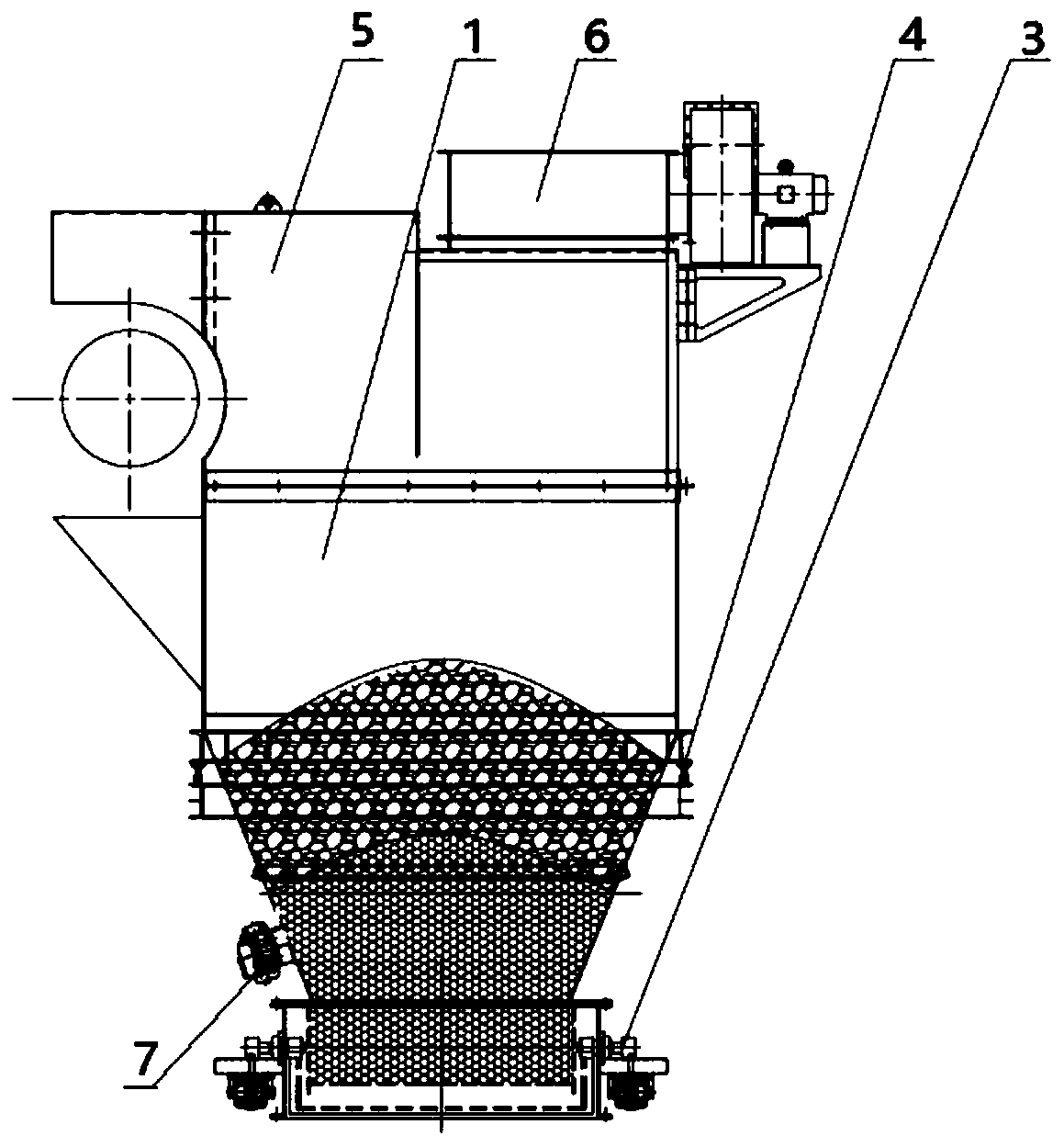 Aggregate transition bin for mortar stone wrapping method and feeding and discharging method thereof