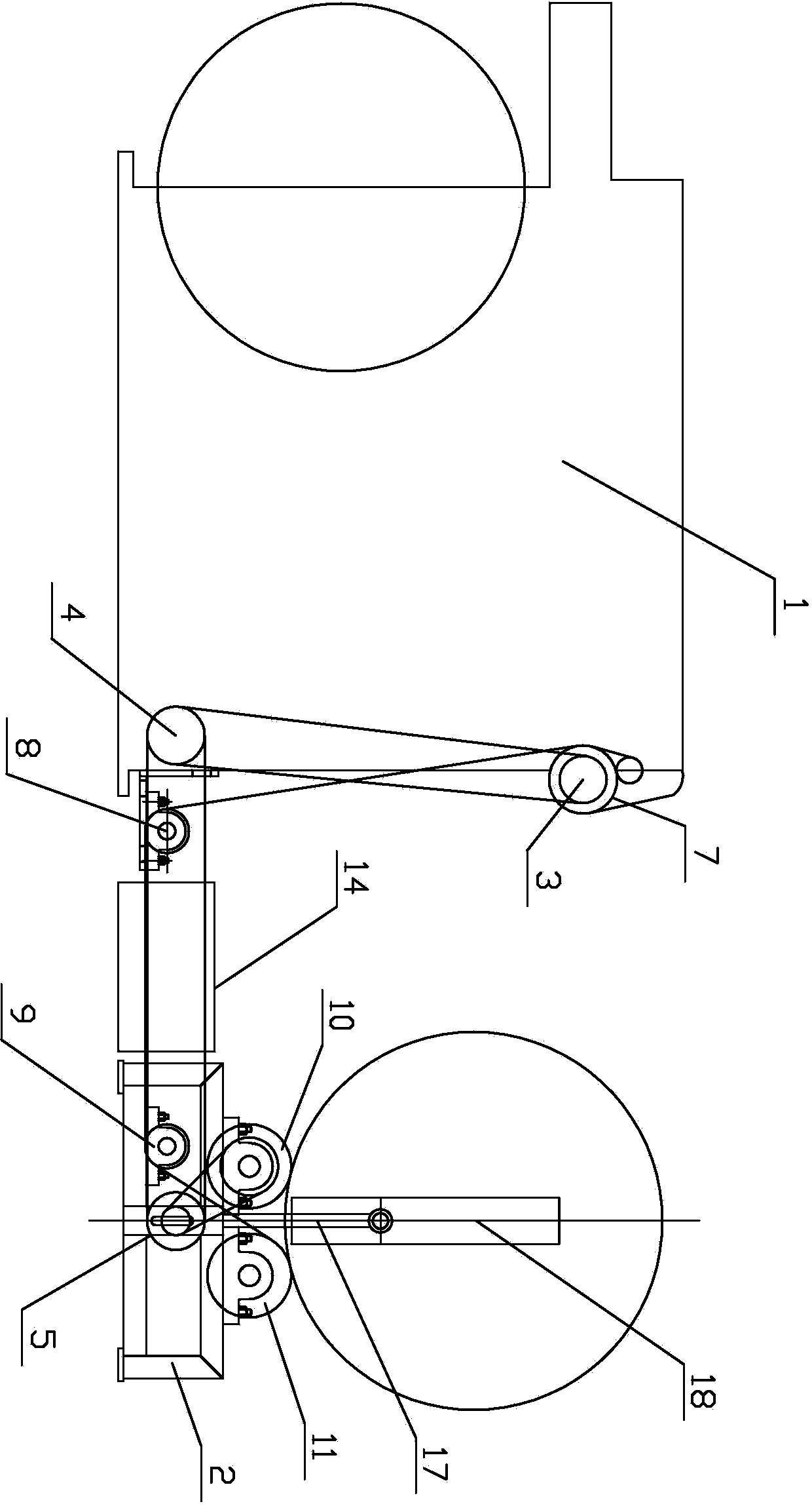 Device for batching gray fabric of loom