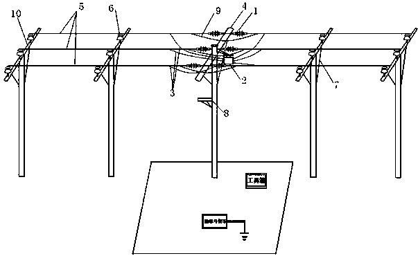 Method for adding cut-off 10 KV circuit linear pole section switch with load