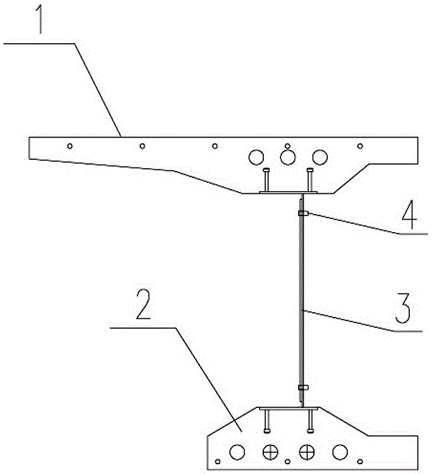 Method for constructing block prefabricated secondary prestress corrugated steel web combined box girder