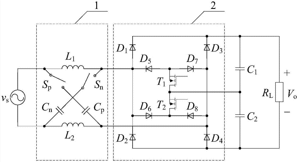 Single-phase three-level bridgeless PFC (power factor correction) rectifier