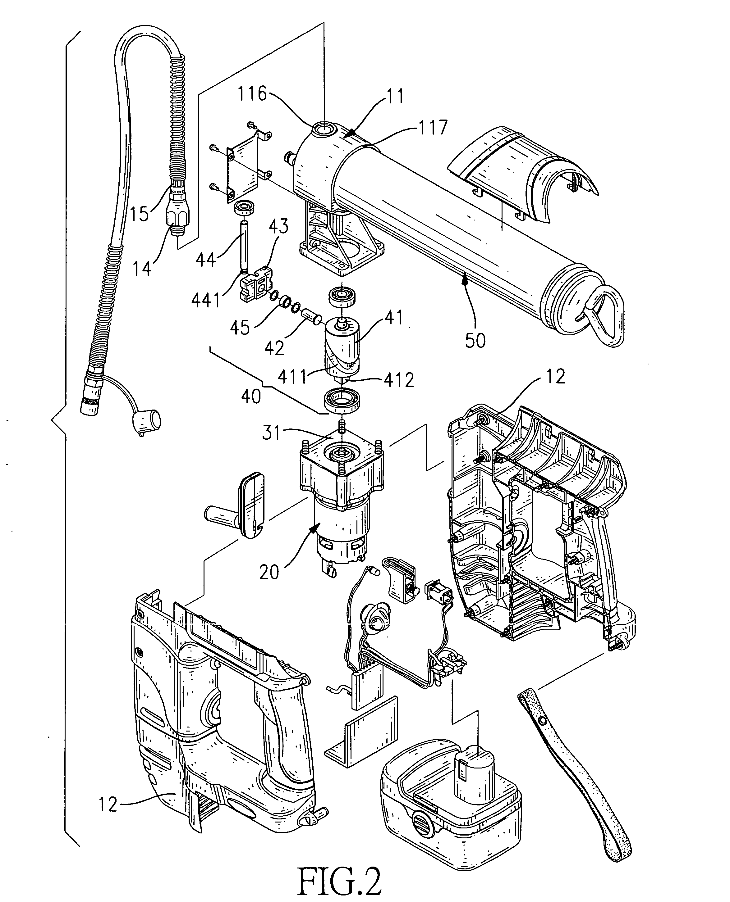 Cam-driven pump mechanism for a battery-powered grease gun