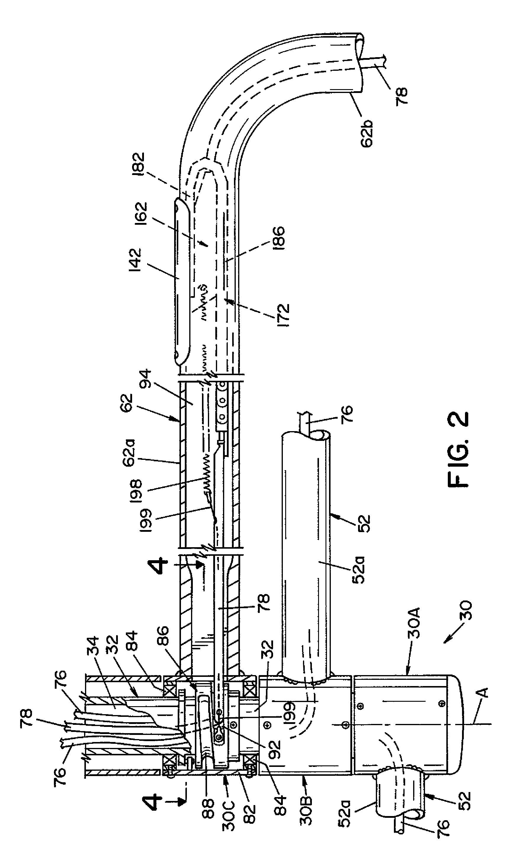 Internal cable management system for movable support arm