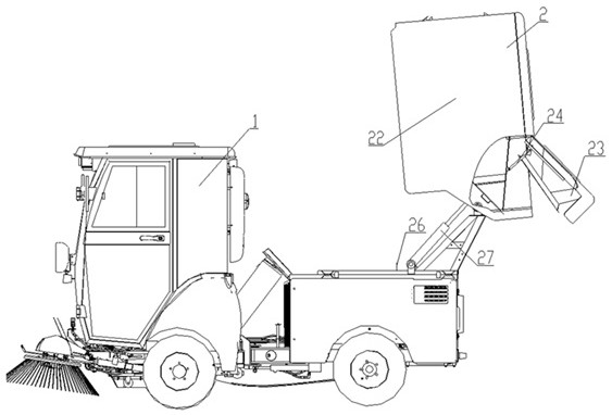 Garbage self-dumping road sweeper and garbage self-dumping method