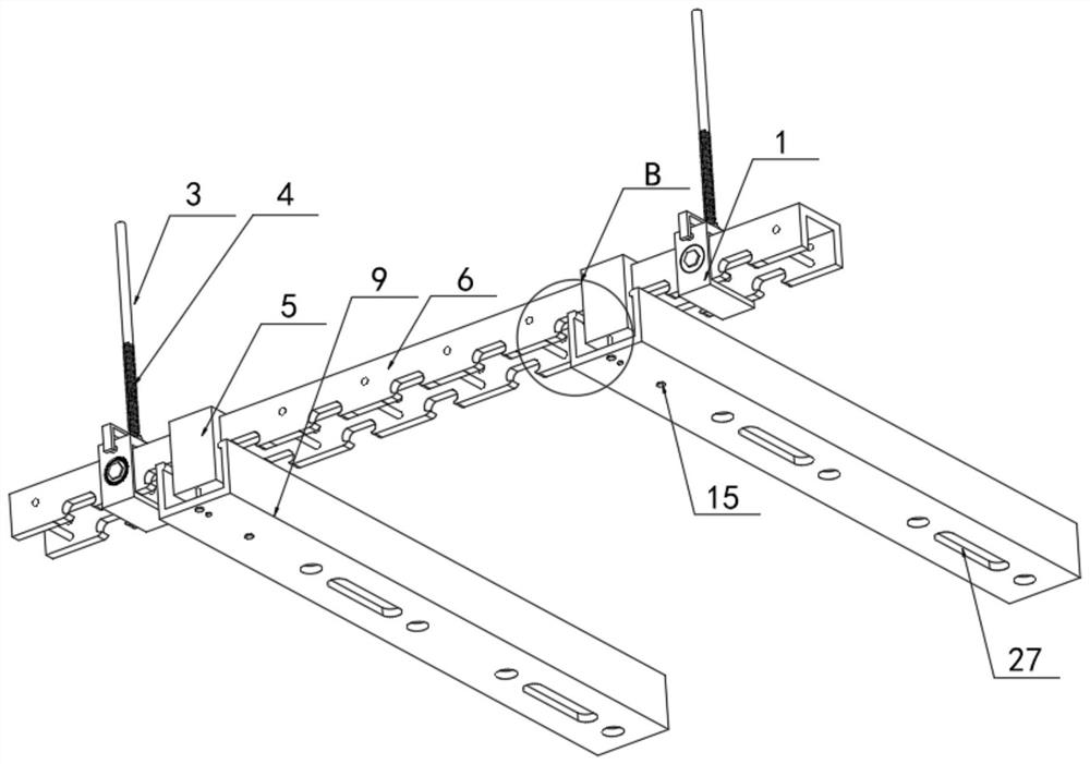 Keel mounting structure of fabricated integrated ceiling