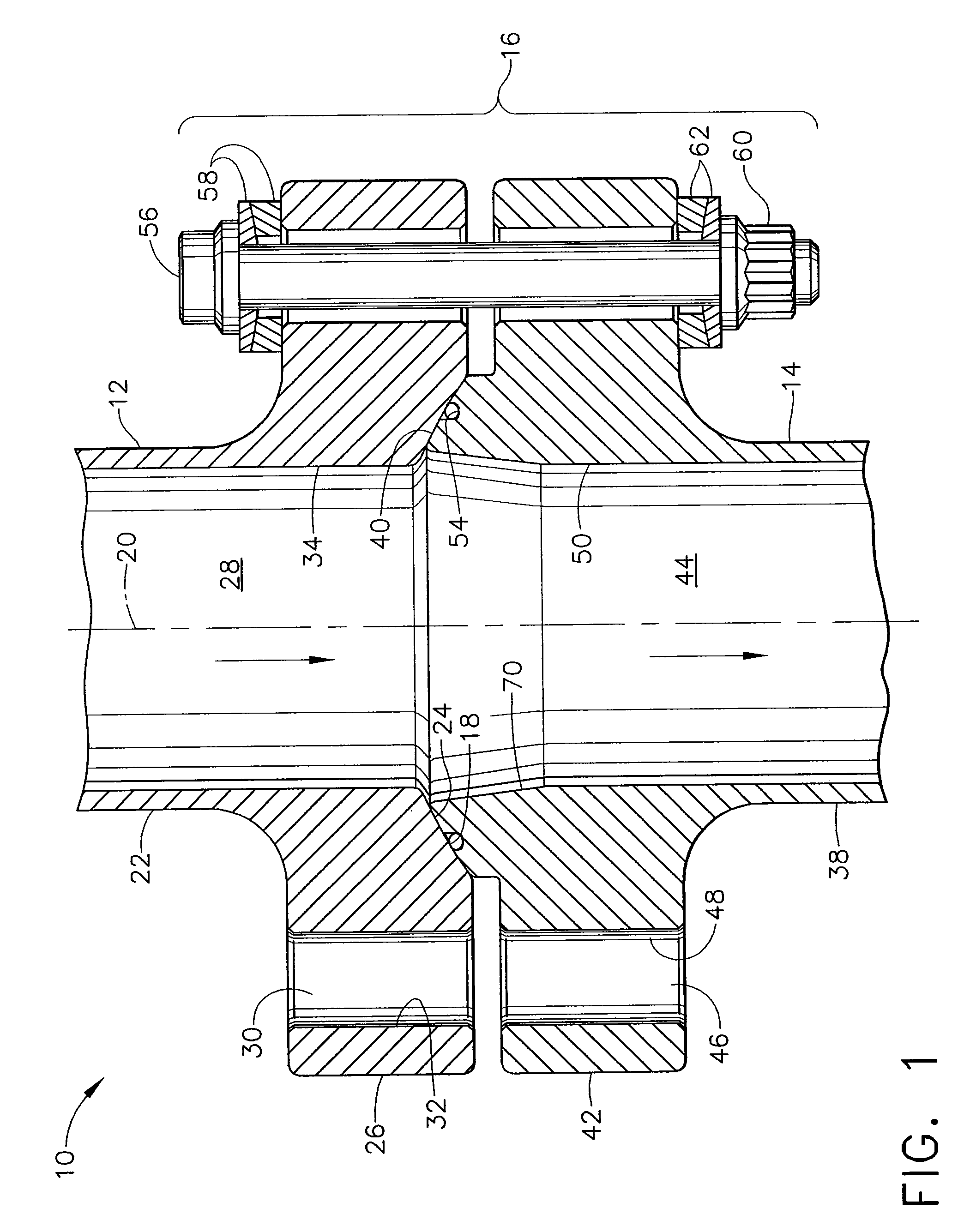 Spherical flange assembly