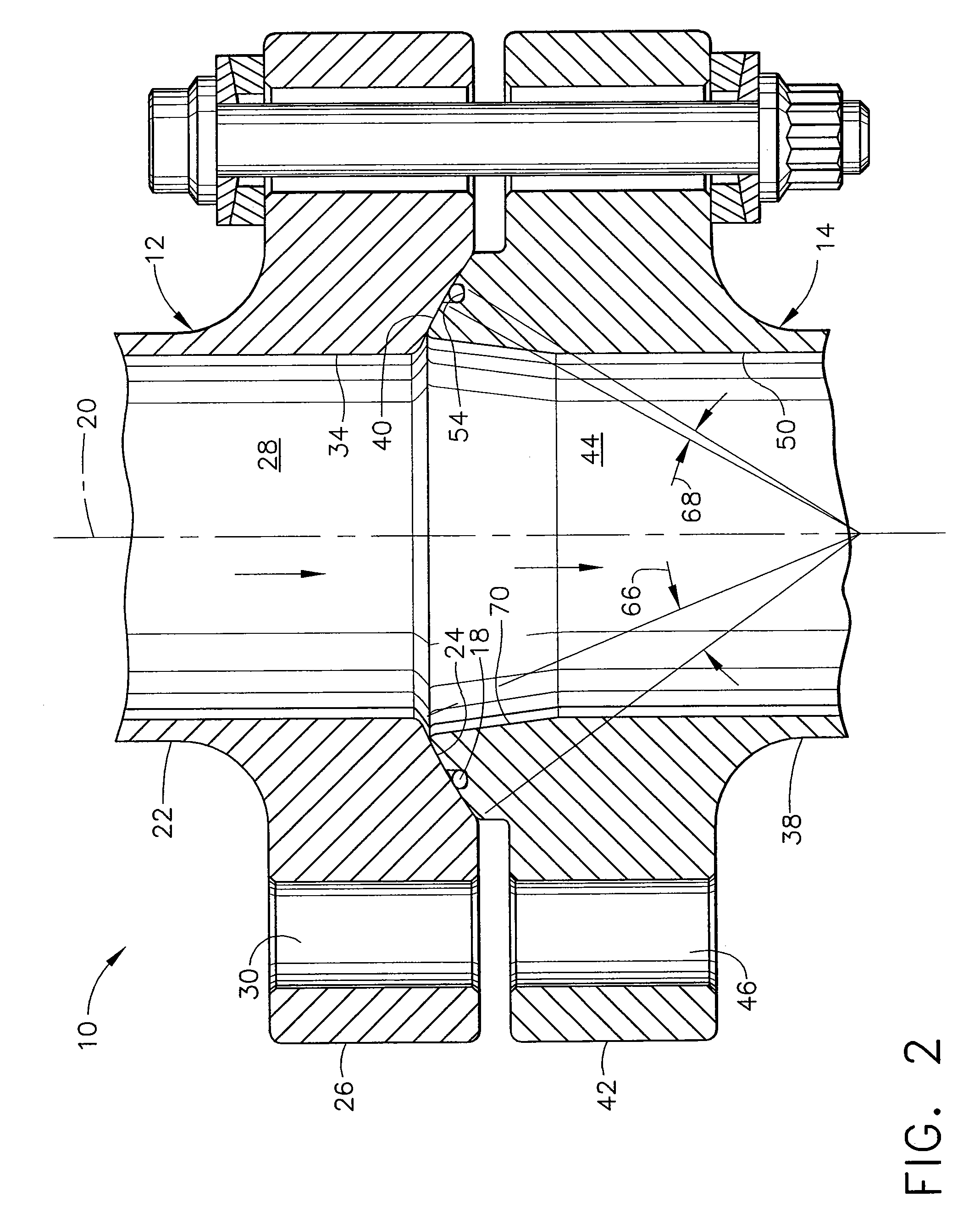 Spherical flange assembly