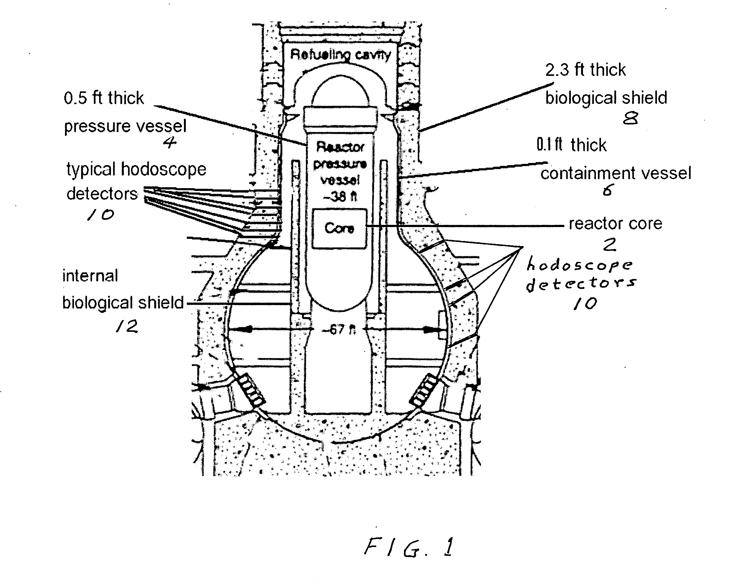 Radiation-monitoring diagnostic hodoscope system for nuclear-power reactors