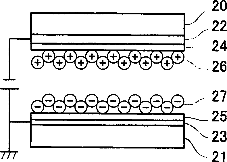 Display device and mfg. method for particles used in image display