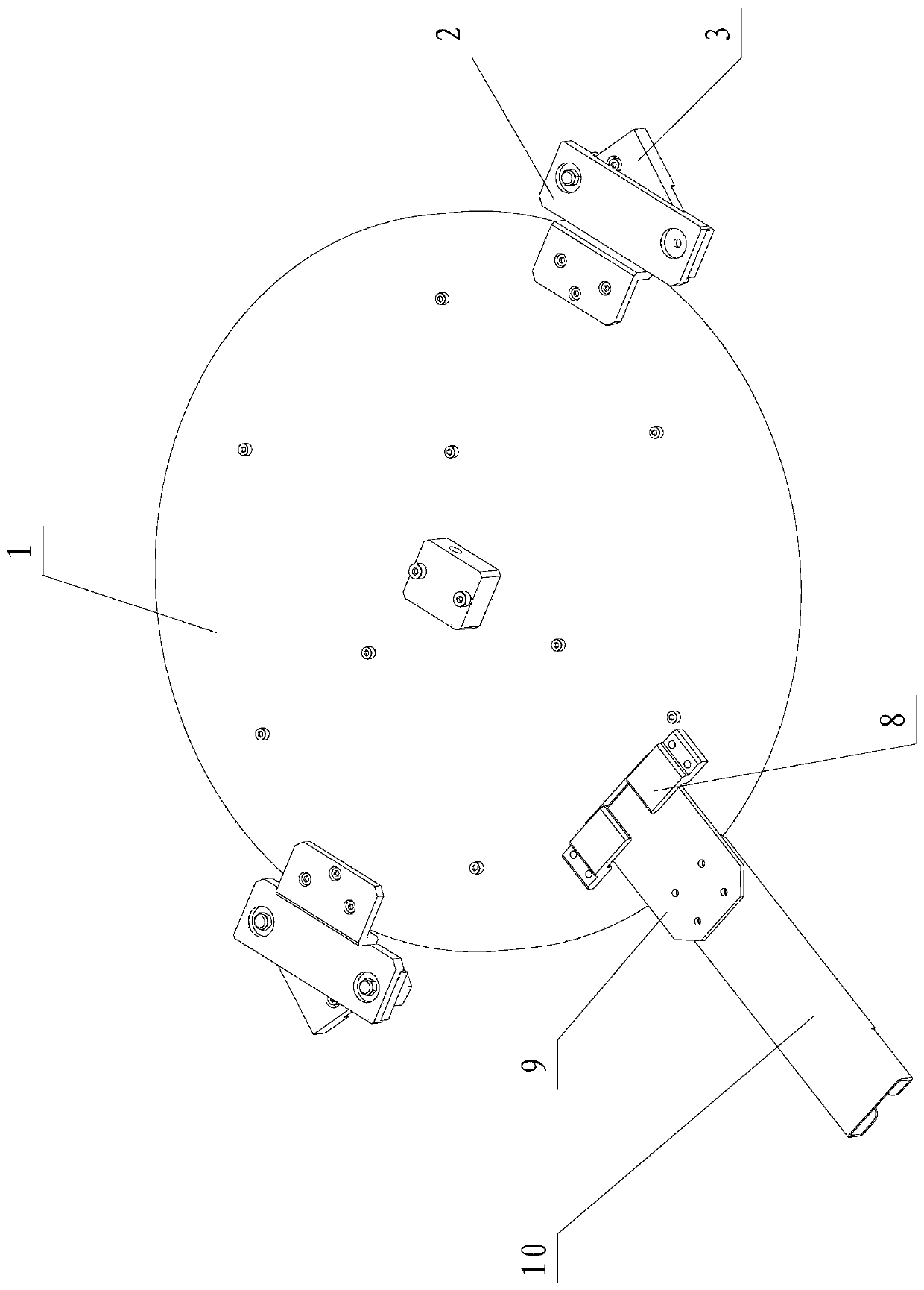 A quick disassembly device for a plate cover used in a wafer baking unit