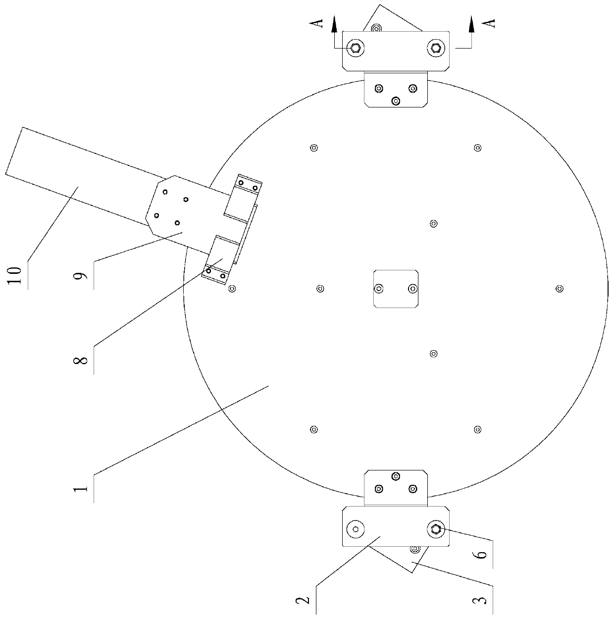 A quick disassembly device for a plate cover used in a wafer baking unit