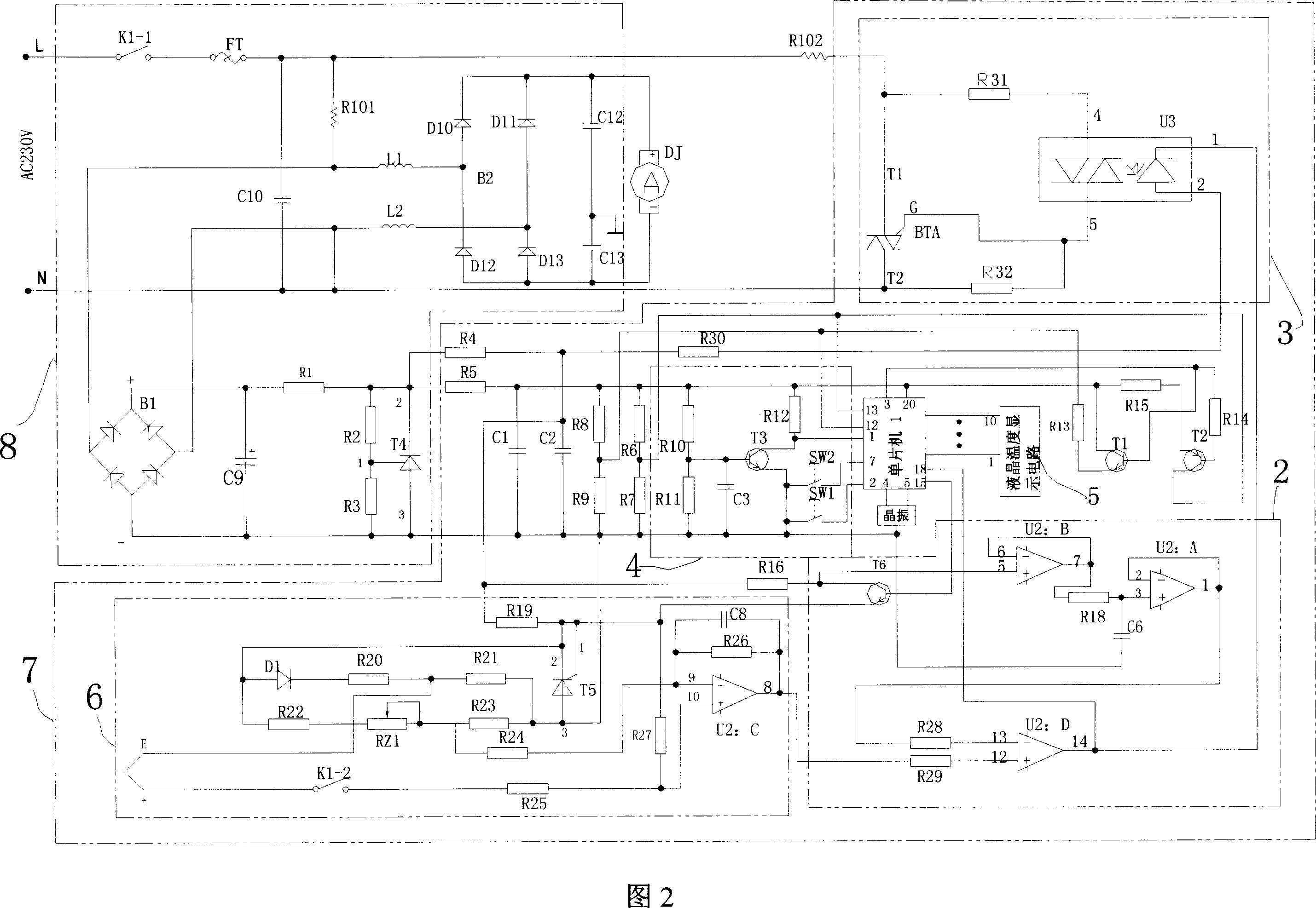 Hot air gun circuit device and its working method