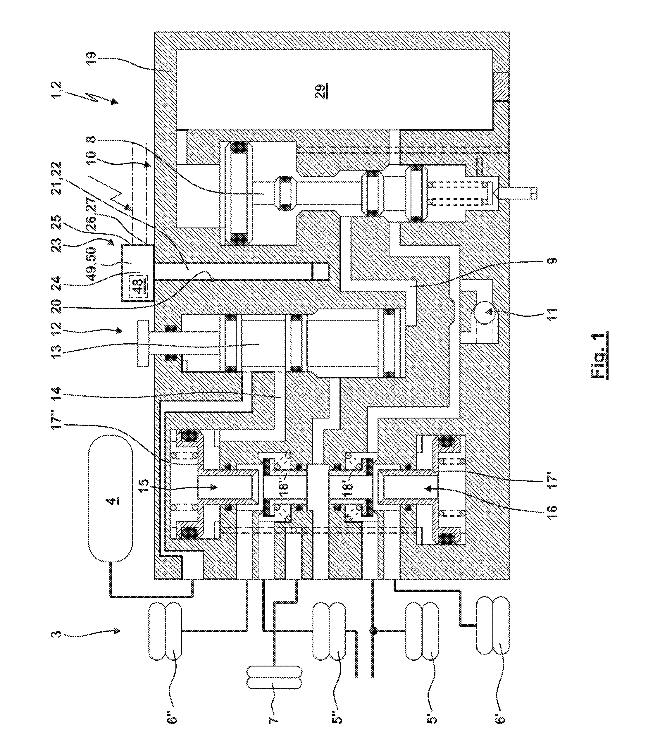 Lift axle valve unit