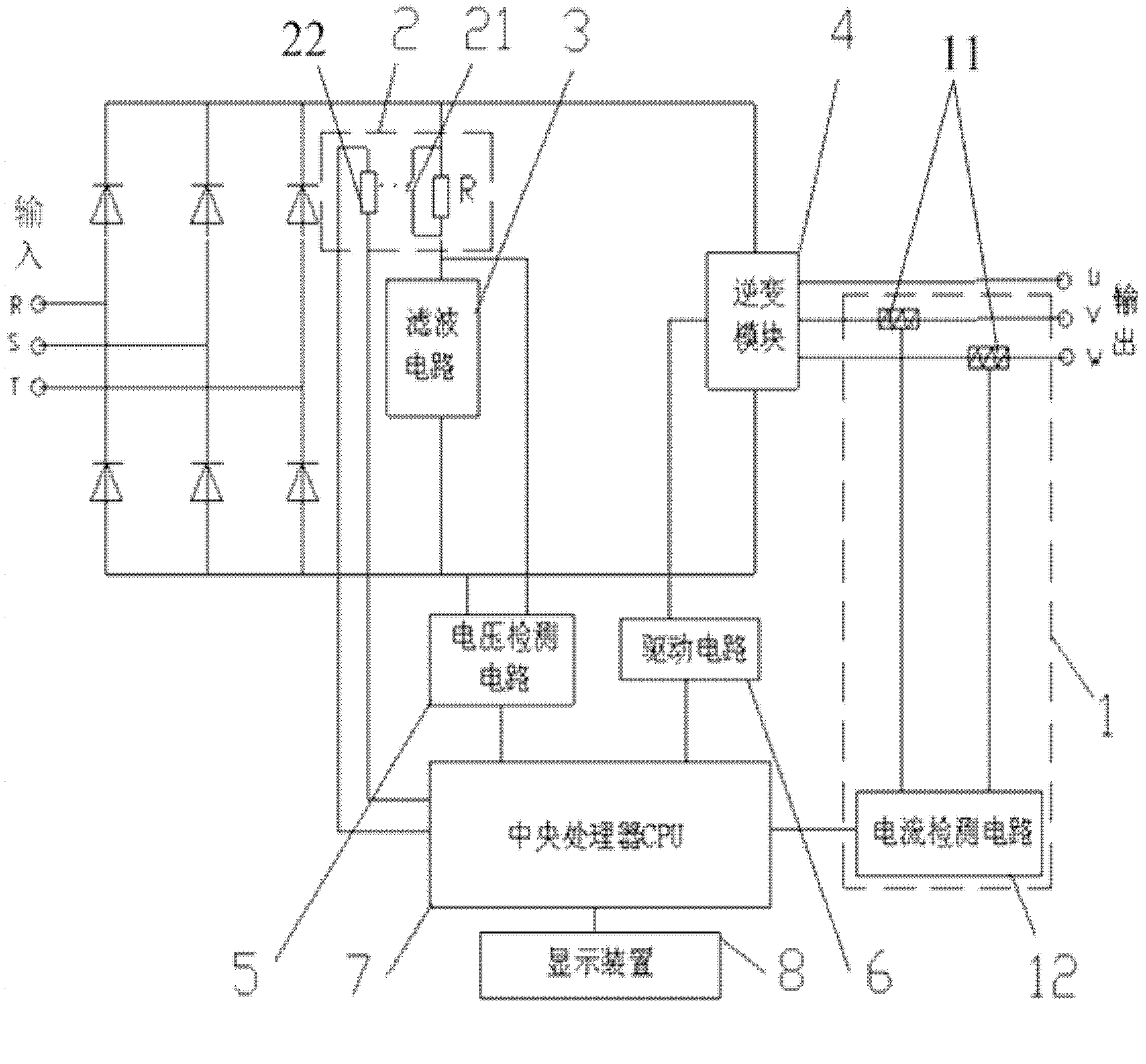 Inverter input and output reverse connection detection and protection method and device