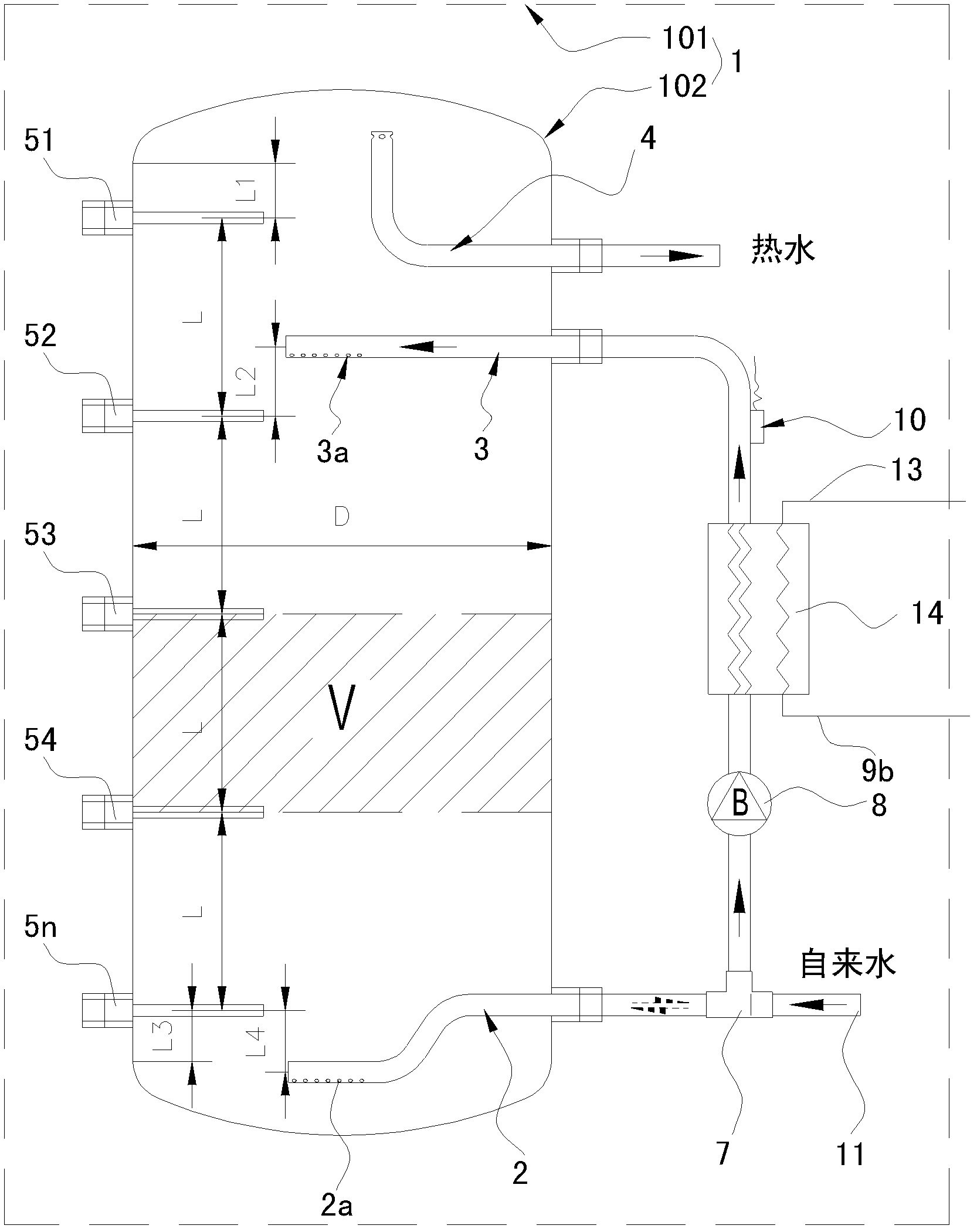 Water storage tank and water storage type water heater applying the same