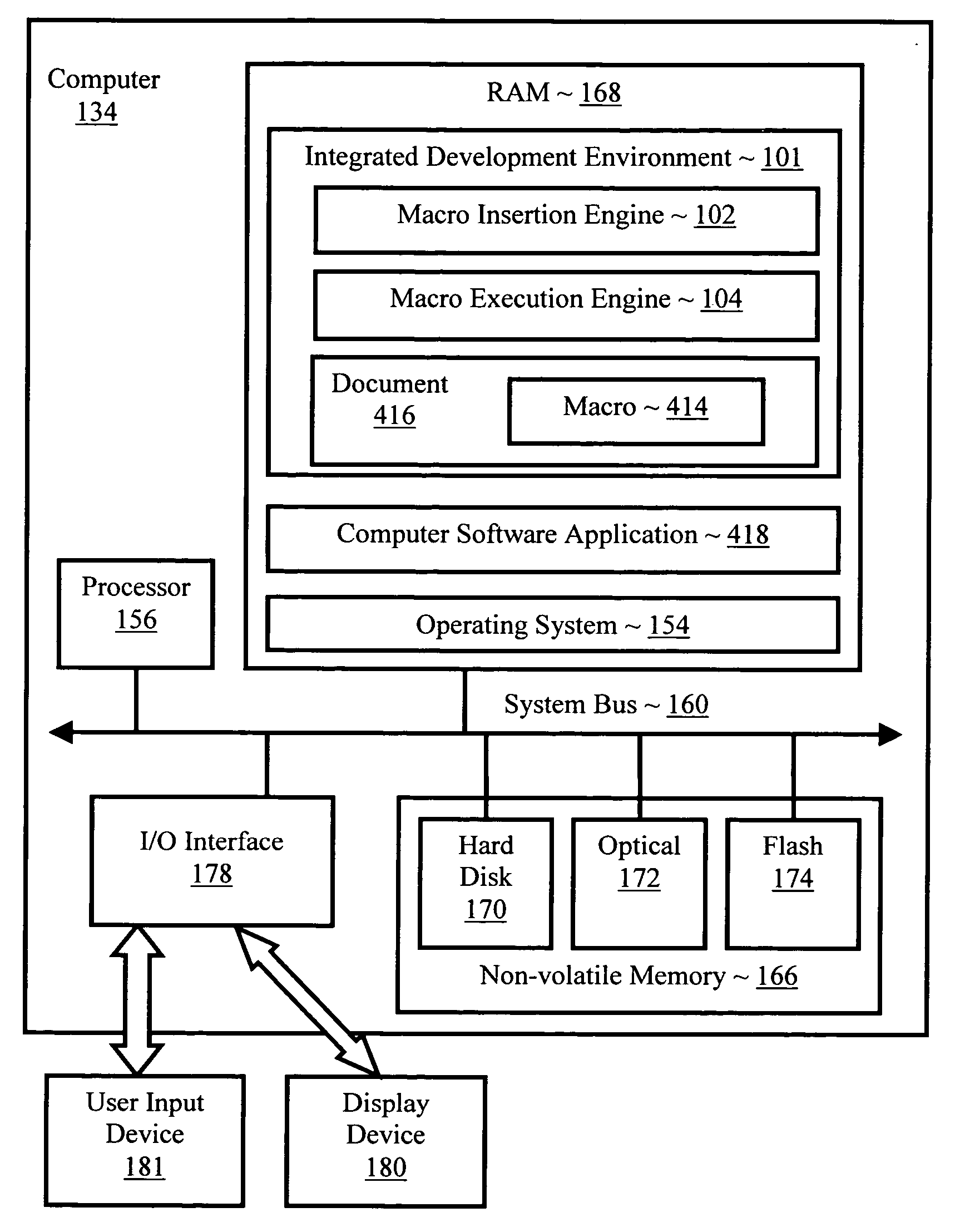 Inserting into a document a screen image of a computer software application