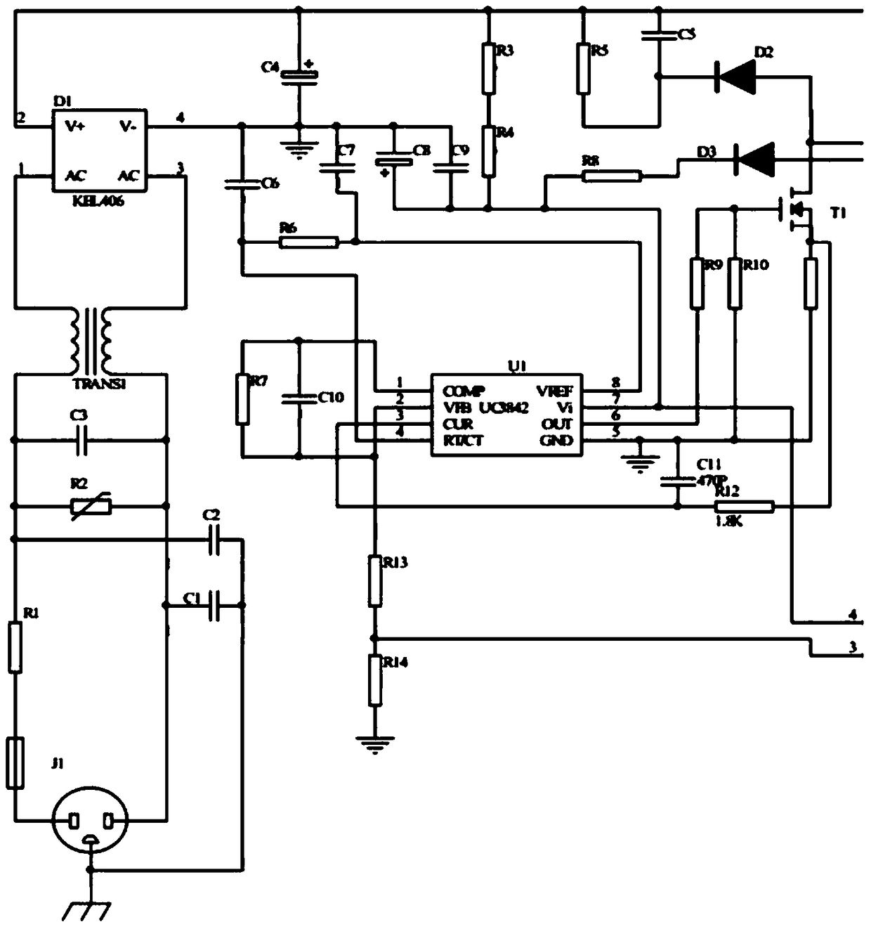 A high-power led street lamp constant voltage constant current switching power supply adapter