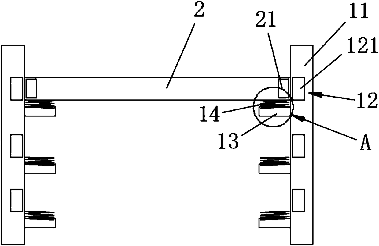 Profile punching table with electromagnet spring damping and protecting structures