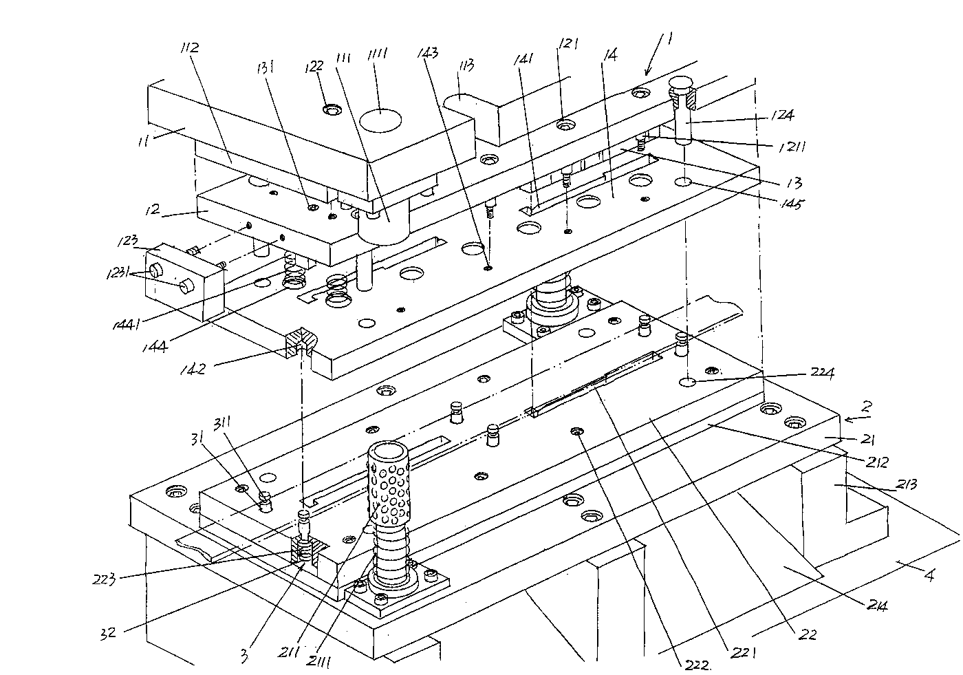 Die for forming needle bed insert blank