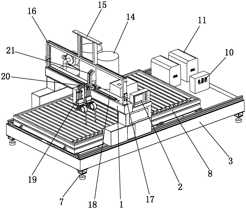 Automatic surfacing welding machine for wear-resisting plates