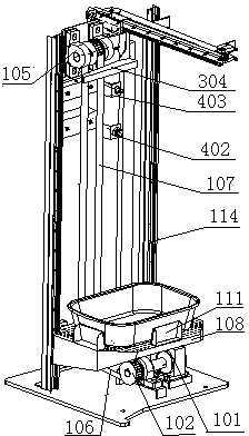 Separating and taking device for basket distribution machine