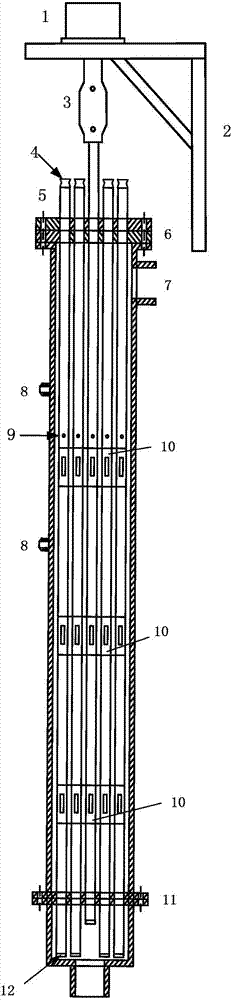 Rod bundle channel flow pressure measurement experimental device