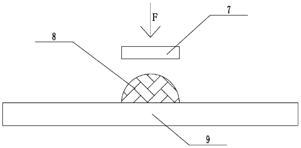 Dispensing head for LED solid crystal and dispensing method of LED solid crystal