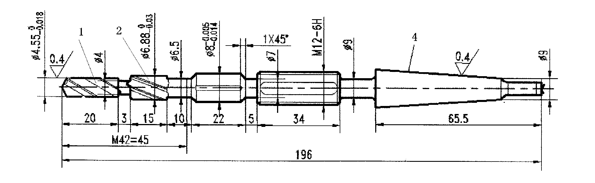 Processing method for titanium alloy inclined plane step holes