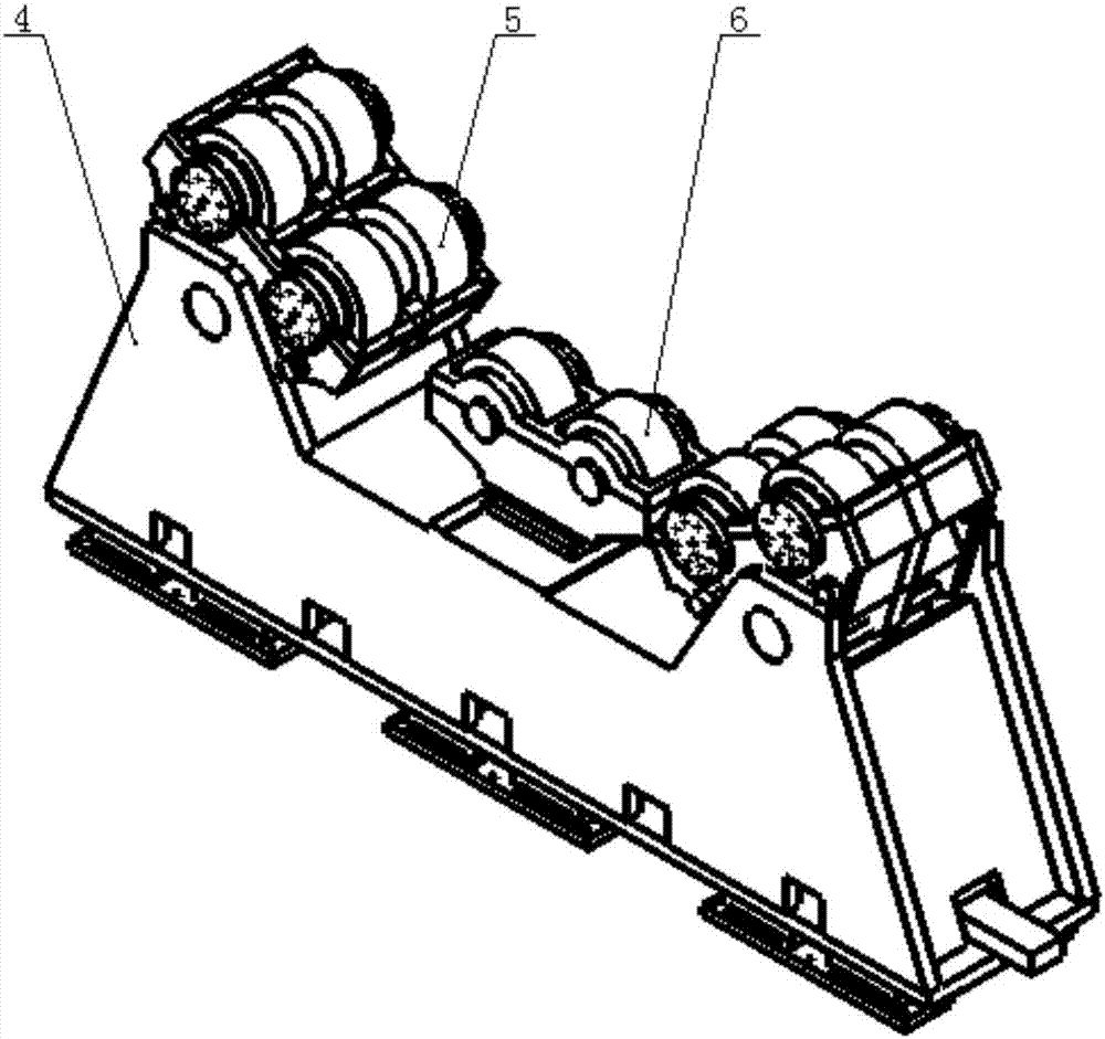 Supporting device of rolling wheel of rotary rack of radiation oncology equipment