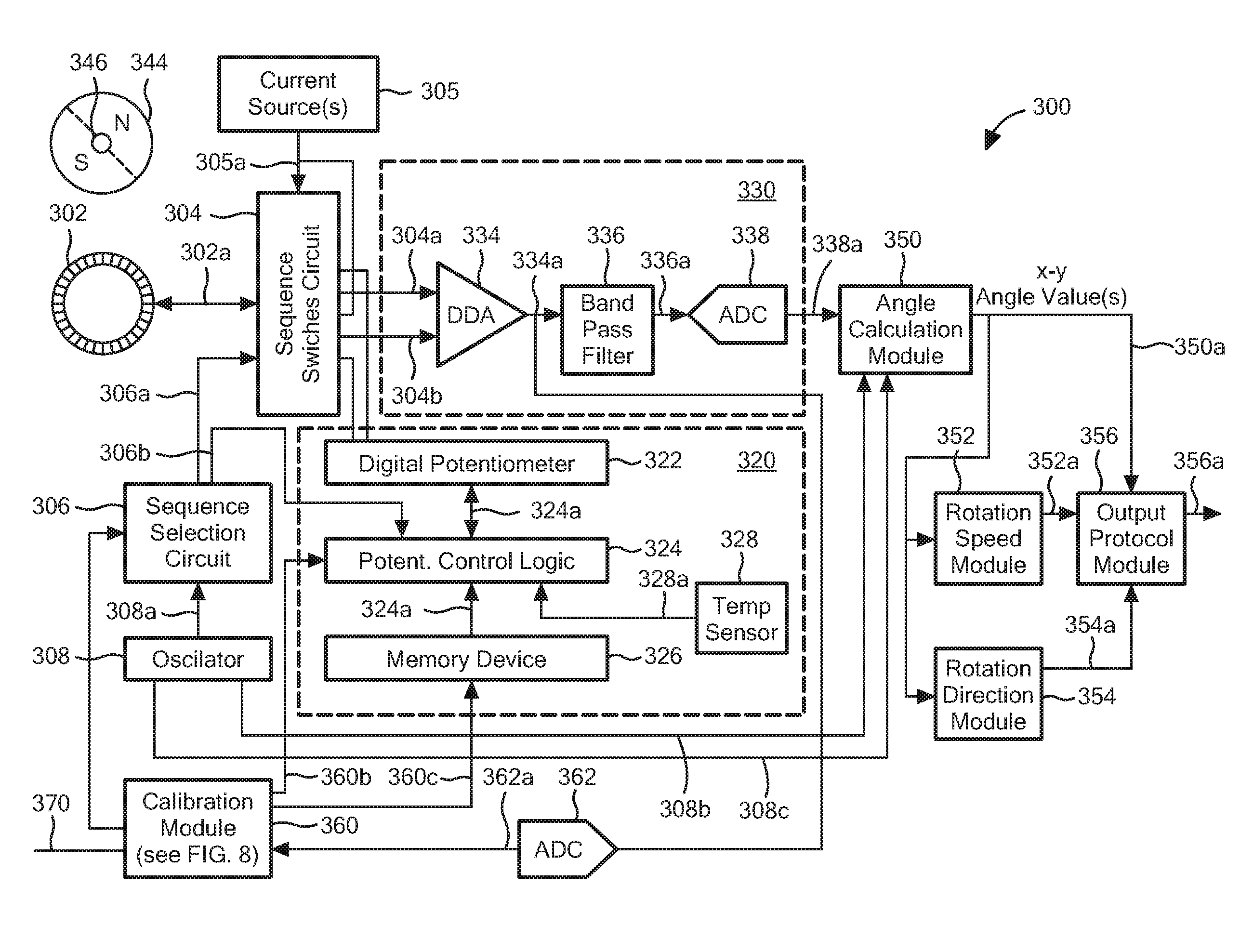 Magnetic field sensor with improved accuracy resulting from a digital potentiometer